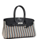 Hermes Shoulder Birkin Light 39 Multicolor Toile and Black Swift PHW