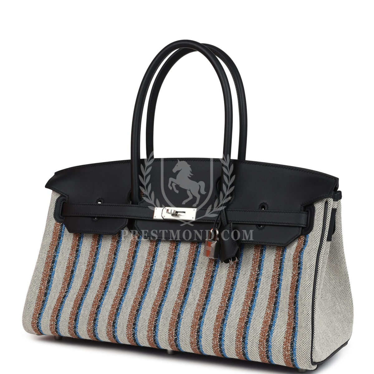 Hermes Shoulder Birkin Light 39 Multicolor Toile and Black Swift PHW — изображение 5