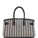 Hermes Shoulder Birkin Light 39 Multicolor Toile and Black Swift PHW