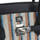 Hermes Shoulder Birkin Light 39 Multicolor Toile and Black Swift PHW
