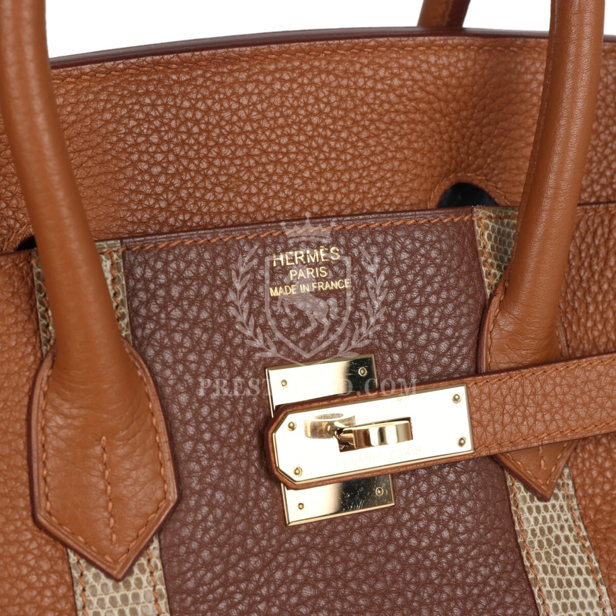 Hermes Birkin Club 35 GHW and Marron d'Inde Clemence and Ficelle Lizard PBHW — изображение 7