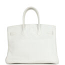 Hermes Birkin Club 35 White and Gris Perle Clemence and Sanguine Lizard PHW