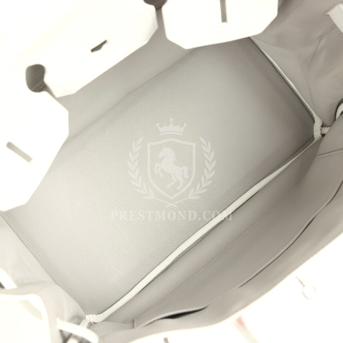 Hermes Birkin Club 35 White and Gris Perle Clemence and Sanguine Lizard PHW — изображение 8