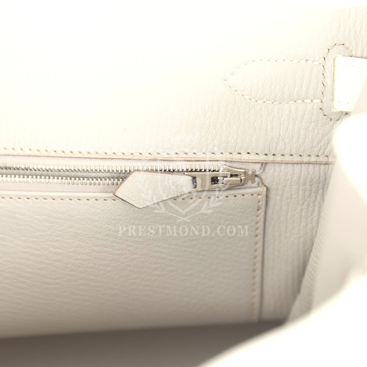 Hermes Birkin Club 35 White and Gris Perle Clemence and Sanguine Lizard PHW — изображение 9