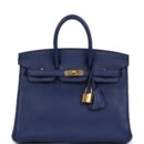 Hermes Birkin 25 Bleu Saphir Verso Novillo GHW