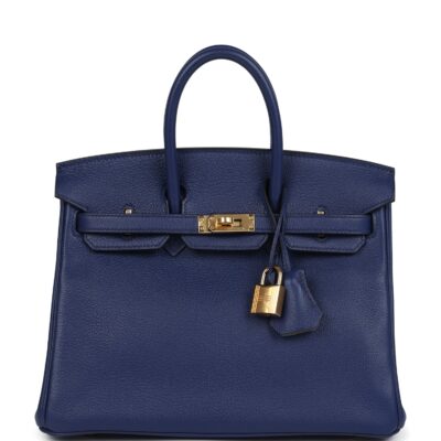 Hermes Birkin 25 Bleu Saphir Verso Novillo GHW