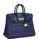 Hermes Birkin 25 Bleu Saphir Verso Novillo GHW