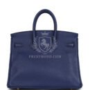 Hermes Birkin 25 Bleu Saphir Verso Novillo GHW