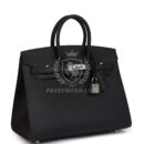 Hermes Birkin Sellier 25 Black Epsom PHW
