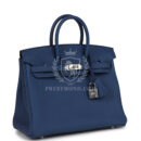 Hermes Birkin 25 Bleu Tie Togo PHW