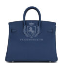 Hermes Birkin 25 Bleu Tie Togo PHW