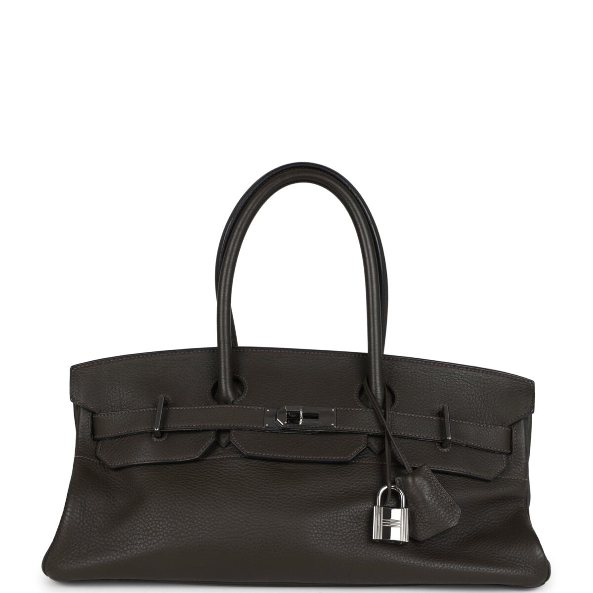 Vintage Hermes Shoulder Birkin 42 JPG Vert Olive Clemence PHW