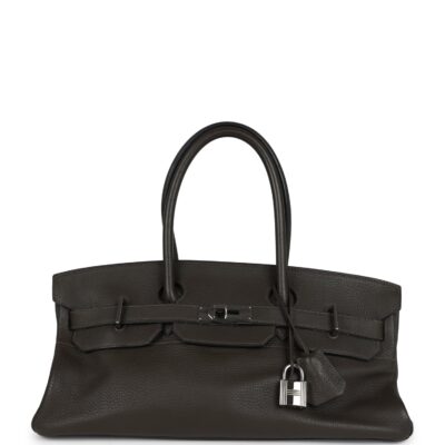 Vintage Hermes Shoulder Birkin 42 JPG Vert Olive Clemence PHW