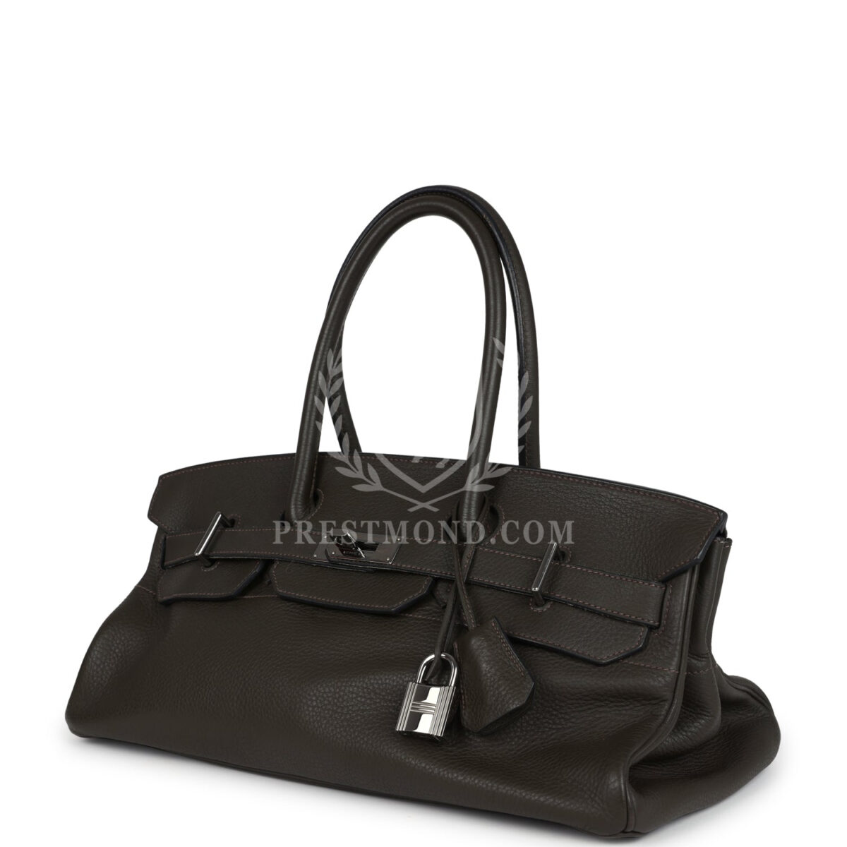 Vintage Hermes Shoulder Birkin 42 JPG Vert Olive Clemence PHW — изображение 5