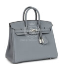 Hermes Birkin 25 Gris Pantin Togo PHW