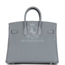Hermes Birkin 25 Gris Pantin Togo PHW