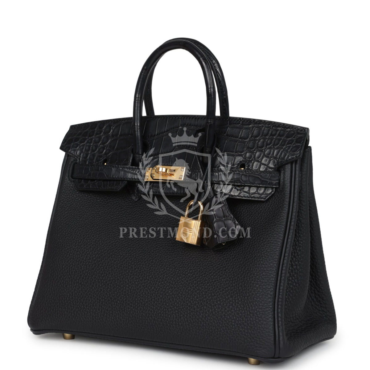 Hermes Birkin 25 Black Matte Alligator and Togo Touch GHW — изображение 5