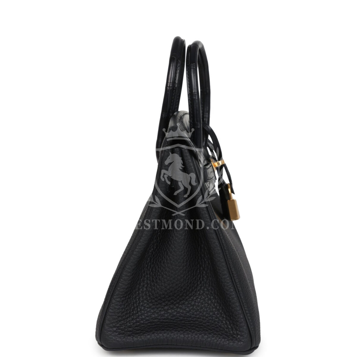 Hermes Birkin 25 Black Matte Alligator and Togo Touch GHW — изображение 3