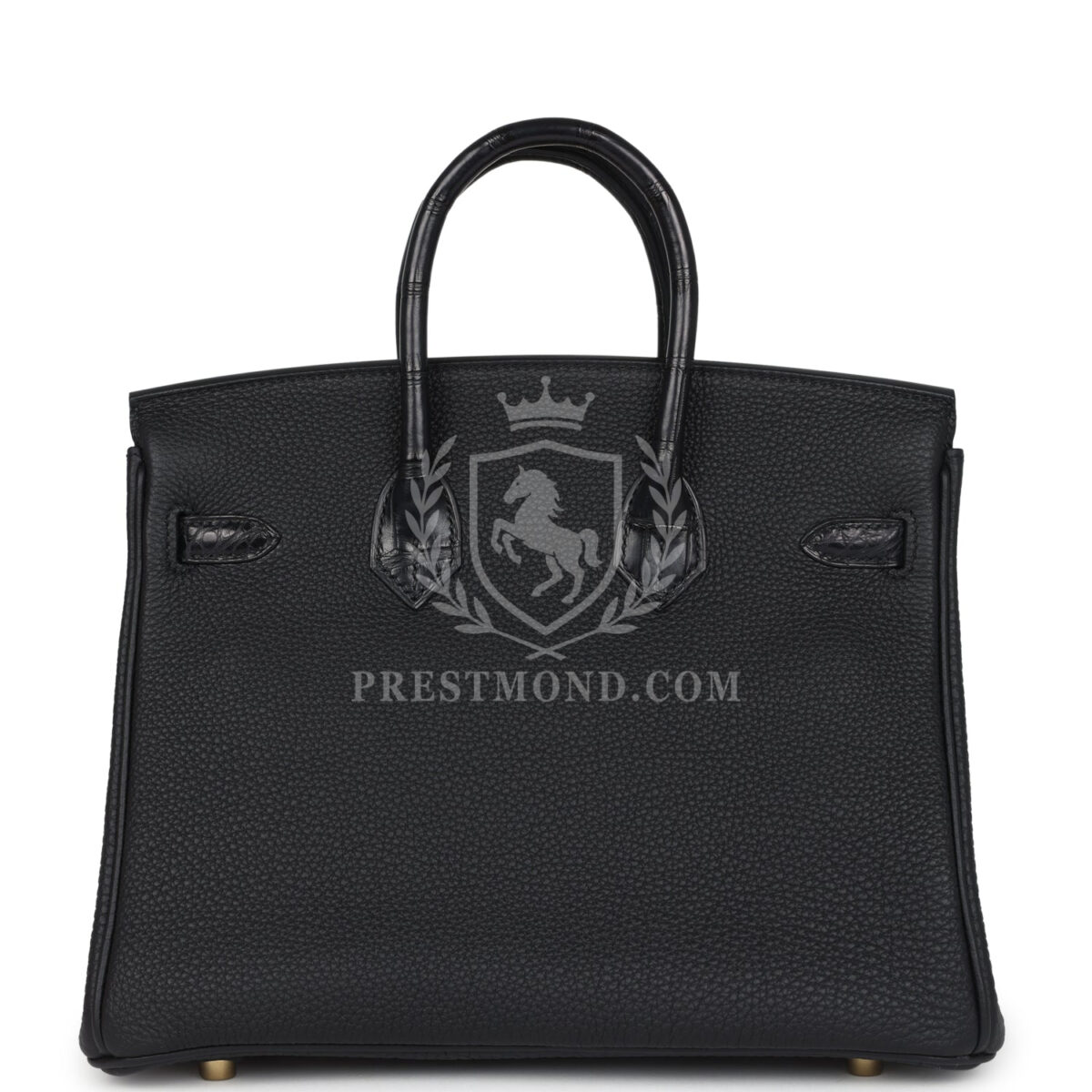 Hermes Birkin 25 Black Matte Alligator and Togo Touch GHW — изображение 4