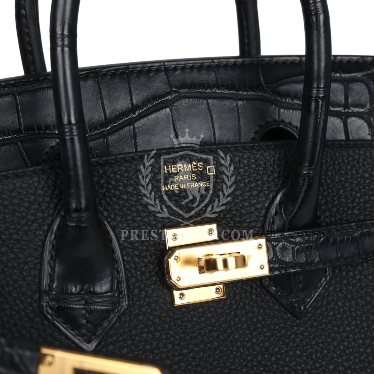 Hermes Birkin 25 Black Matte Alligator and Togo Touch GHW — изображение 7