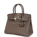 Hermes Birkin 30 Gris Asphalte Ostrich GHW
