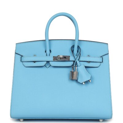 Hermes Birkin Sellier 25 Celeste Epsom PHW
