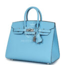 Hermes Birkin Sellier 25 Celeste Epsom PHW