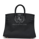 Hermes Birkin 25 Black Swift Rose GHW