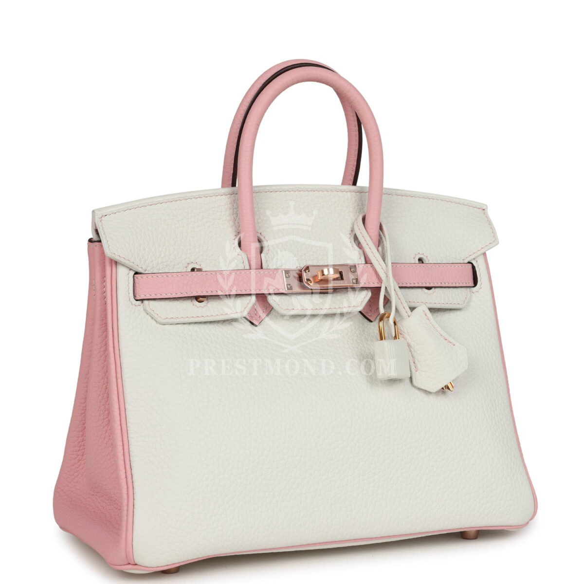 Hermes Special Order (HSS) Birkin 25 White and Rose Sakura Clemence Rose GHW — изображение 2