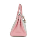 Hermes Special Order (HSS) Birkin 25 White and Rose Sakura Clemence Rose GHW
