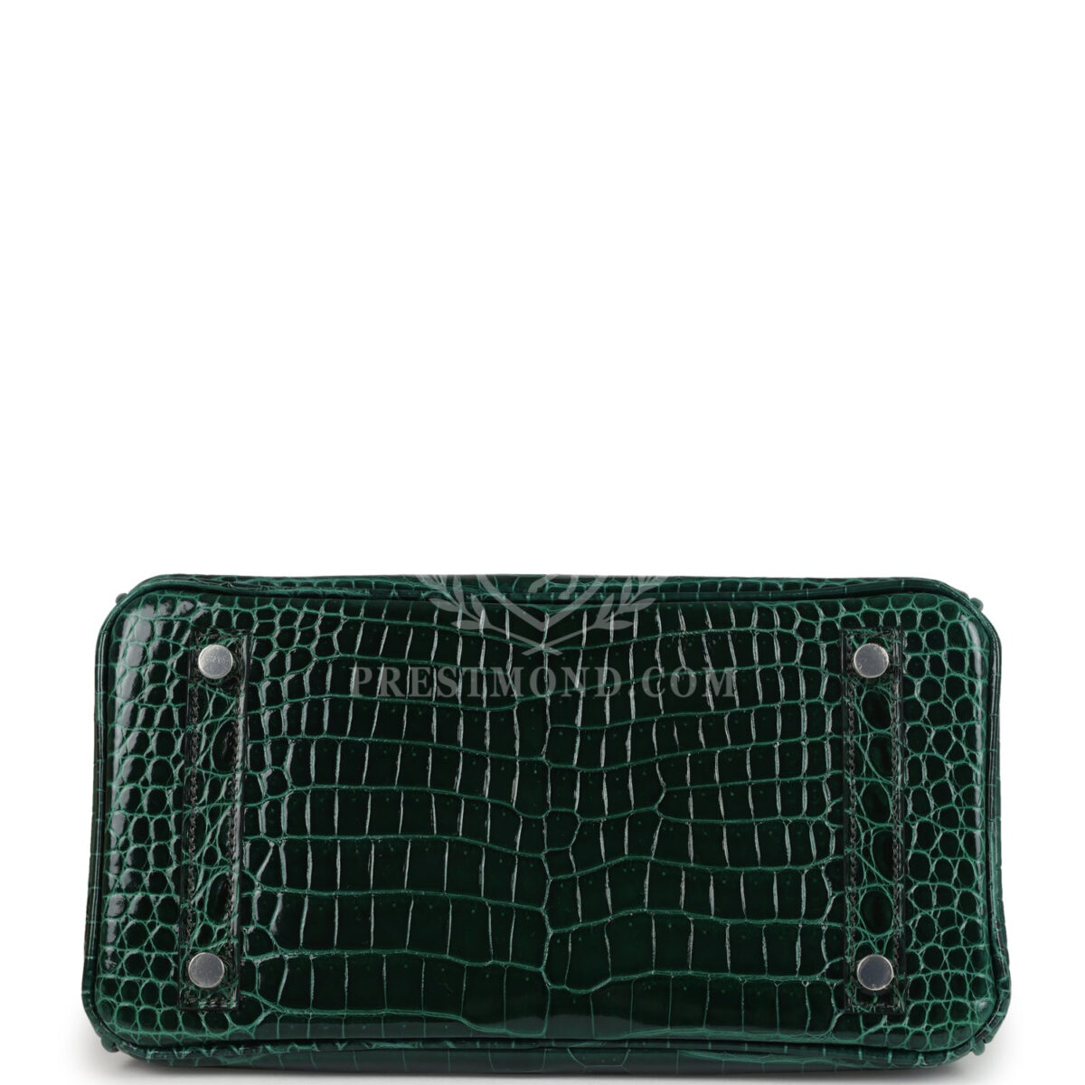 Hermes Birkin 25 Vert Fonce Shiny Porous Crocodile PHW — изображение 6