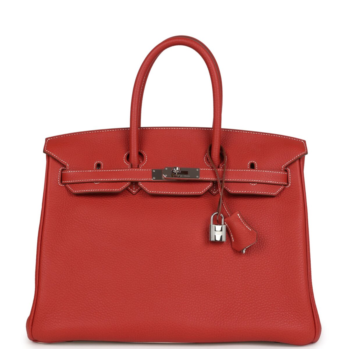 Hermes Birkin 35 Eclat Sanguine and White Clemence PHW