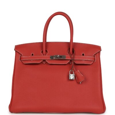 Hermes Birkin 35 Eclat Sanguine and White Clemence PHW