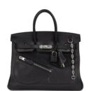 Hermes Limited Edition Birkin Rock 25 Black Volupto PHW