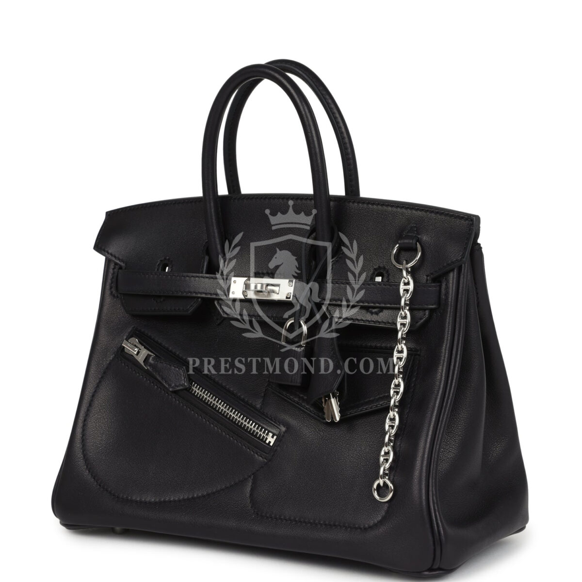 Hermes Limited Edition Birkin Rock 25 Black Volupto PHW — изображение 5