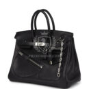 Hermes Limited Edition Birkin Rock 25 Black Volupto PHW