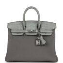Hermes Birkin 25 Gris Meyer Togo and Gris Ciment Matte Alligator Touch PHW