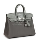 Hermes Birkin 25 Gris Meyer Togo and Gris Ciment Matte Alligator Touch PHW
