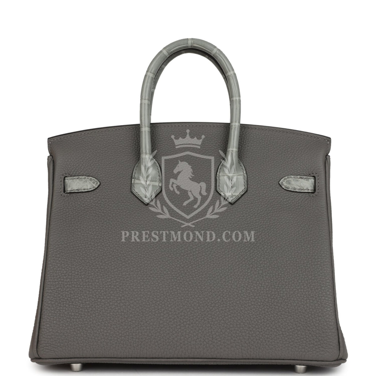 Hermes Birkin 25 Gris Meyer Togo and Gris Ciment Matte Alligator Touch PHW — изображение 4