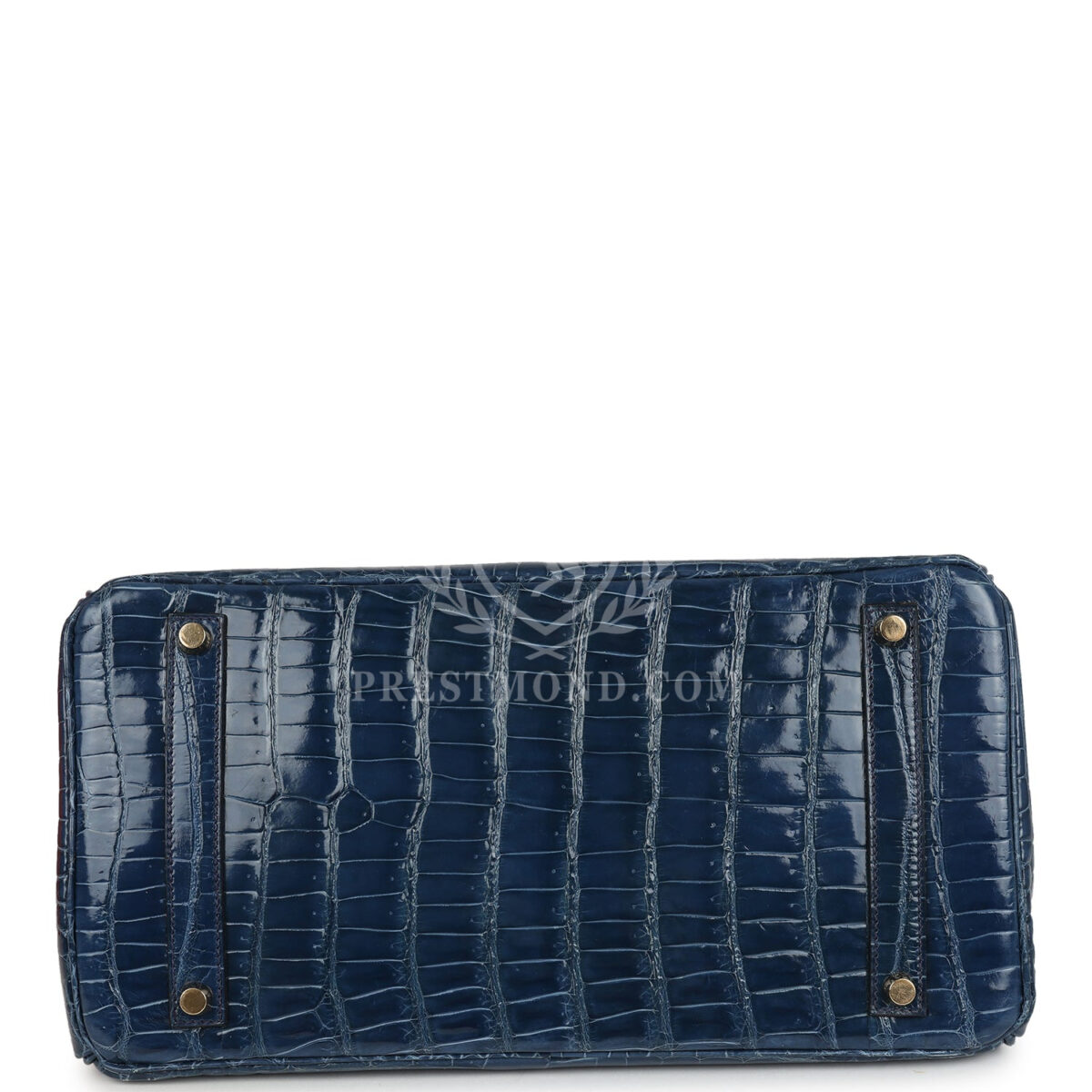 Vintage Hermes Birkin 35 Bleu Roi and Orange Shiny Porosus Crocodile GHW — изображение 6
