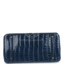 Vintage Hermes Birkin 35 Bleu Roi and Orange Shiny Porosus Crocodile GHW