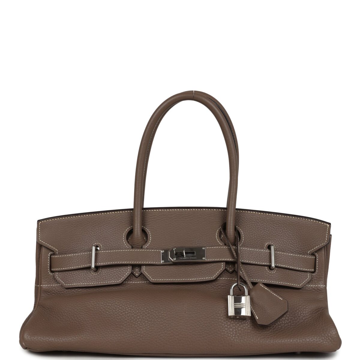Vintage Hermes Shoulder Birkin 42 JPG Etoupe Clemence PHW