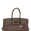 Vintage Hermes Shoulder Birkin 42 JPG Etoupe Clemence PHW