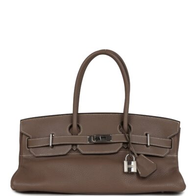 Vintage Hermes Shoulder Birkin 42 JPG Etoupe Clemence PHW