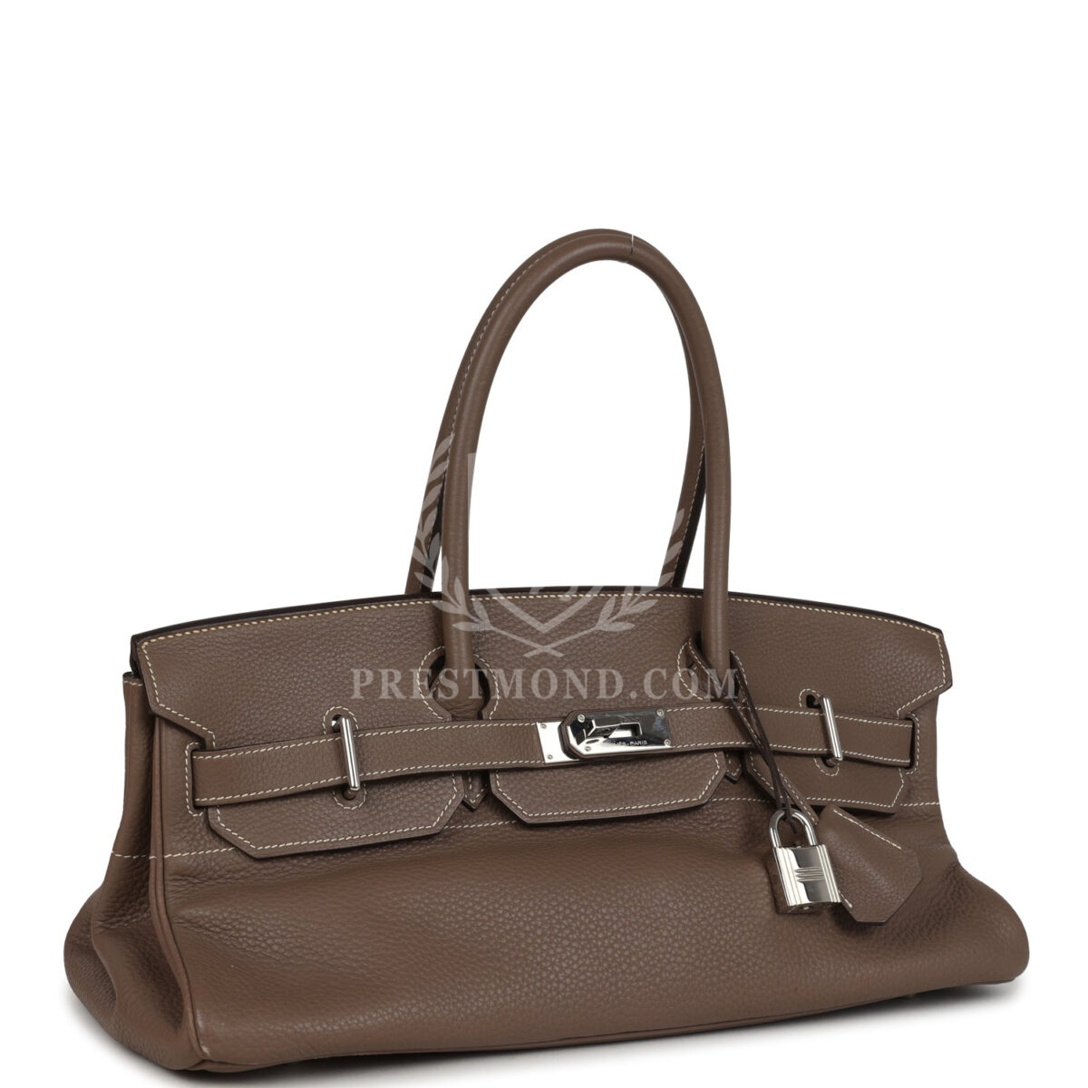 Vintage Hermes Shoulder Birkin 42 JPG Etoupe Clemence PHW — изображение 2