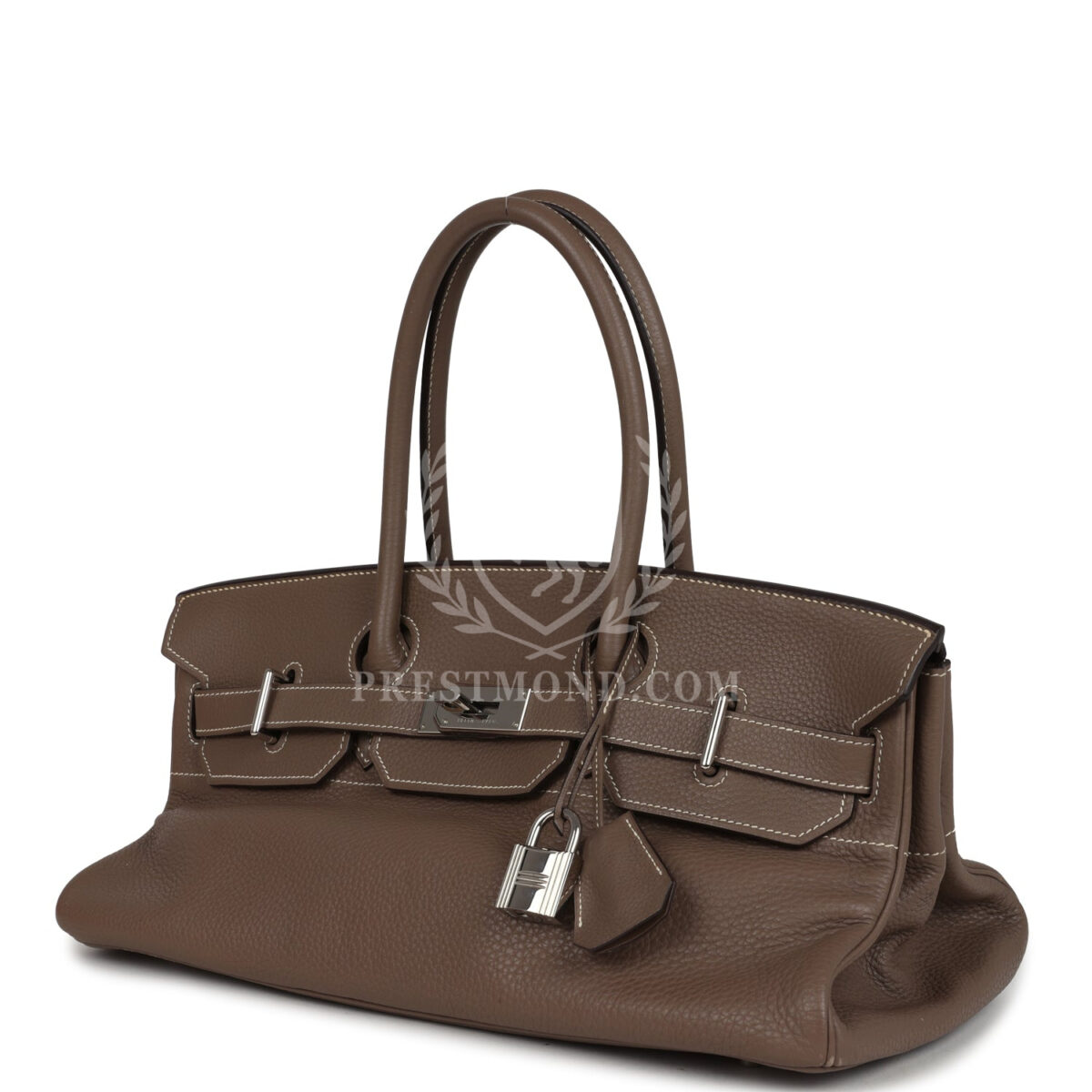 Vintage Hermes Shoulder Birkin 42 JPG Etoupe Clemence PHW — изображение 5
