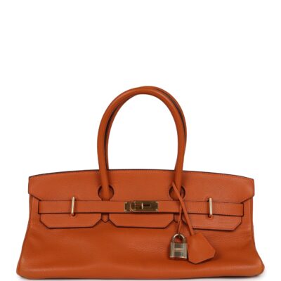 Vintage Hermes Shoulder Birkin 42 JPG Orange Clemence GHW