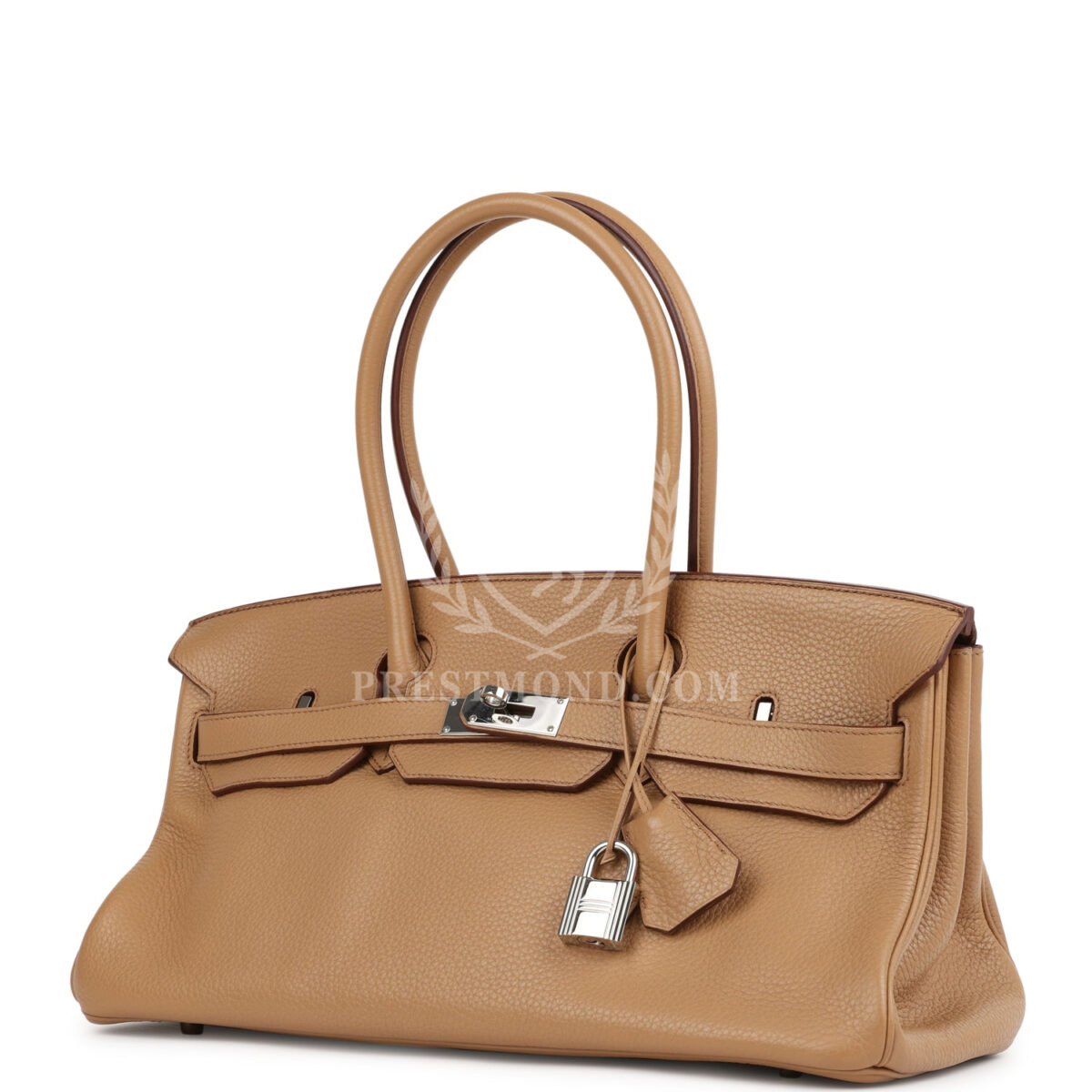 Vintage Hermes Shoulder Birkin 42 JPG Tabac Camel Clemence PHW — изображение 5