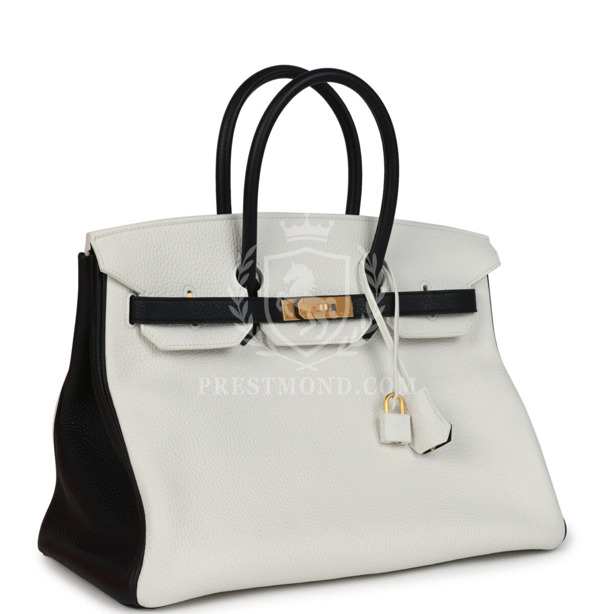 Hermes Special Order (HSS) Birkin 35 White and Black Clemence Brushed GHW — изображение 2