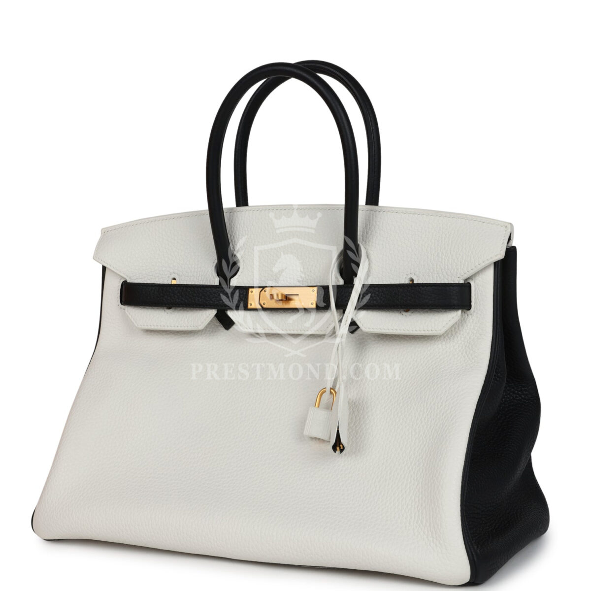 Hermes Special Order (HSS) Birkin 35 White and Black Clemence Brushed GHW — изображение 5